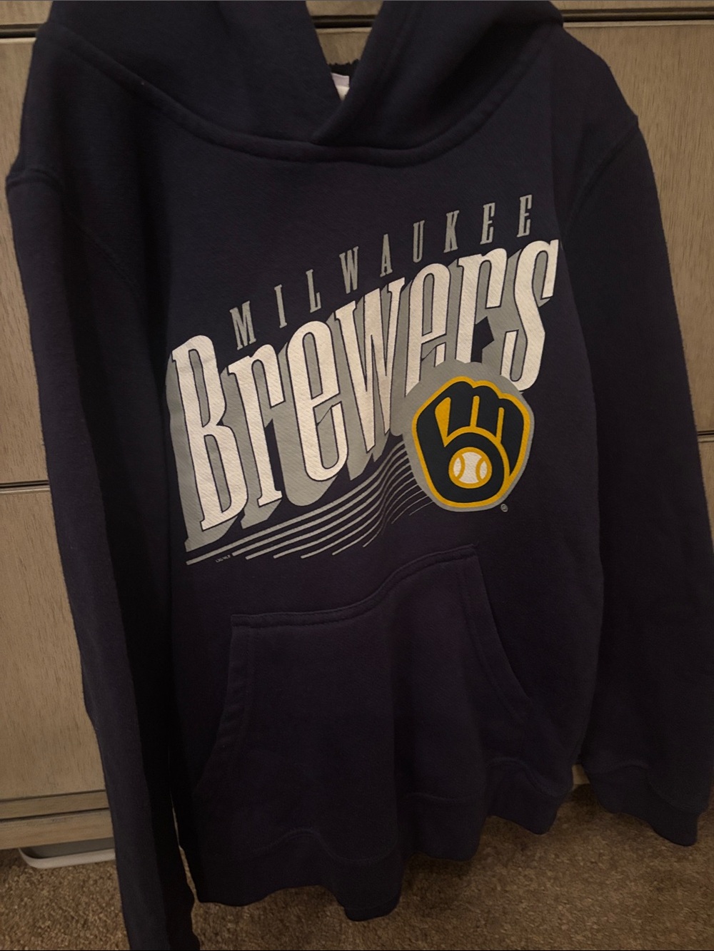 Kid’s Brewers Navy Crewneck Sweatshirt Size S